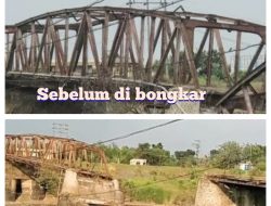 Pembongkaran Jembatan Lama Kertosono Diduga Langgar UU Cagar Budaya,Dinas PUPR Nganjuk Bungkam