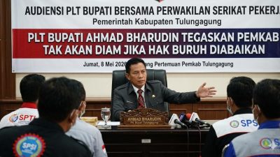 Plt Bupati Ahmad Bharudin Tegaskan Pemkab Tak Akan Diam Jika Hak Buruh Diabaikan