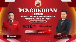 Edi Macan Dikukuhkan Pimpin Bidang Hubungan Pemerintahan & TNI-Polri, Kehadiran Seluruh Tokoh MADAS SEDARAH Prioritas  Utama 