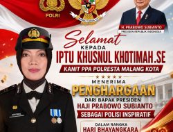 Kanit PPA Polresta Malang Kota Mendapat Penghargaan Polisi Inspiratif dari Presiden RI di Hari Bhayangkara ke-80